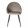 MACABANE - Lot de 2 chaises velours chamois pieds métal