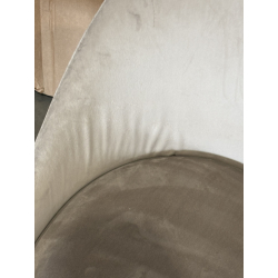 MACABANE - Lot de 2 chaises velours chamois pieds métal