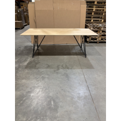 MACABANE - Table à manger 220x100 chêne pieds métal