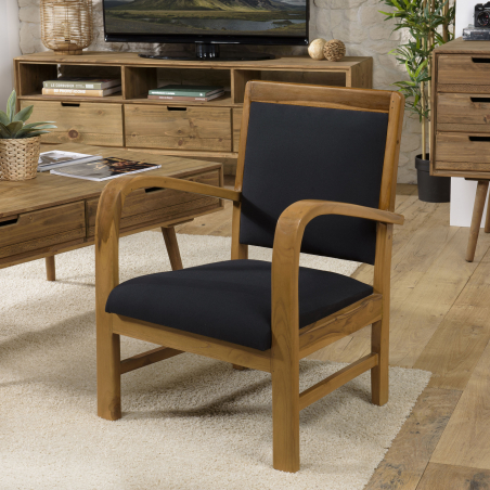 MACABANE - Fauteuil noir scandi
