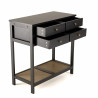 MACABANE - Console noire effet cannage