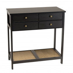 MACABANE - Console noire effet cannage