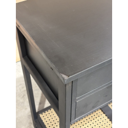 MACABANE - Console noire effet cannage