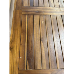 MACABANE - Table de jardin 4/6 personnes - rectangulaire extensible 120/180 x 90 cm en bois Teck huilé