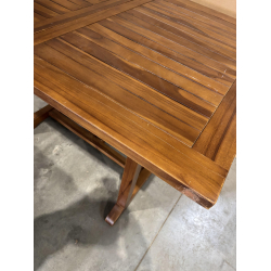MACABANE - Table de jardin 4/6 personnes - rectangulaire extensible 120/180 x 90 cm en bois Teck huilé