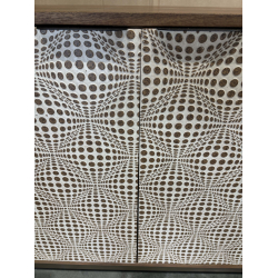 MACABANE - Buffet en bois de manguier 4 portes motifs ethniques