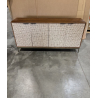 MACABANE - Buffet en bois de manguier 4 portes motifs ethniques