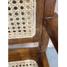 MACABANE - Fauteuil mindi et cannage bois foncé