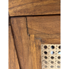 MACABANE - Fauteuil mindi et cannage bois foncé