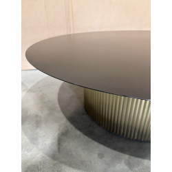MACABANE - Table basse ronde plateau en fer noir