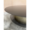 MACABANE - Table basse ronde plateau en fer noir