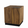 MACABANE - Table d'appoint carrée 38x38cm bois Suar piètement noir