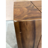 MACABANE - Table d'appoint carrée 38x38cm bois Suar piètement noir