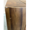 MACABANE - Table d'appoint carrée 38x38cm bois Suar piètement noir