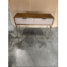 MACABANE - Console en bois de manguier 2 tiroirs motifs ethniques