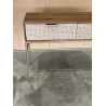 MACABANE - Console en bois de manguier 2 tiroirs motifs ethniques