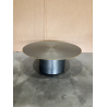 MACABANE - Table basse ronde 80x80cm en fer noir et bordure dorée