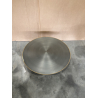MACABANE - Table basse ronde 80x80cm en fer noir et bordure dorée