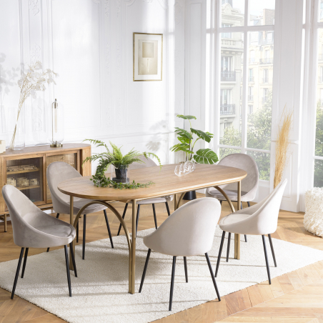 MACABANE - Table à manger bois 180x90cm couleur naturel