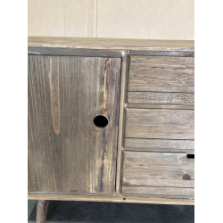 MACABANE - Buffet scandi bois 2 portes 3 tiroirs Sapin