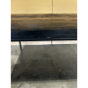 MACABANE - Table à manger noire 200x100cm pin vieilli