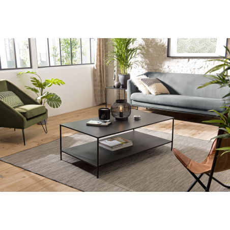 MACABANE - Table basse rectangulaire métal industrielle