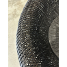 MACABANE - Table basse ronde 100x100cm en rotin noir plateau amovible