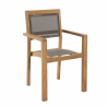 MACABANE - Fauteuil empilable textilène taupe