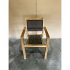 MACABANE - Fauteuil empilable textilène taupe