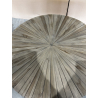 MACABANE - Table basse nature ronde  Teck pieds épingles scandi