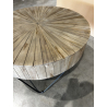 MACABANE - Table basse nature ronde  Teck pieds épingles scandi