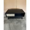MACABANE - Table basse noire 2 tiroirs cannage 1 niche