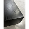 MACABANE - Table basse noire 2 tiroirs cannage 1 niche