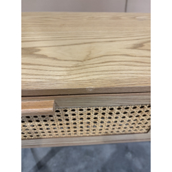 MACABANE - Console deux tiroirs cannage couleur naturel