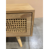 MACABANE - Meuble TV couleur naturel 3 tiroirs cannage