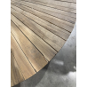MACABANE - Table basse nature ronde  Teck pieds épingles scandi