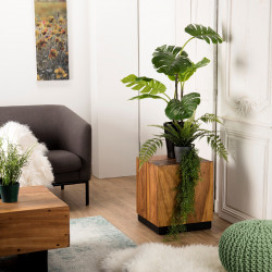 MACABANE - Table d'appoint carrée 38x38cm bois Suar