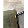 MACABANE - Lot de 2 chaises velours vert sapin dossier arrondi pieds acier