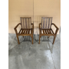 MACABANE - Lot de 2 fauteuils empilables mh en bois Teck huilé