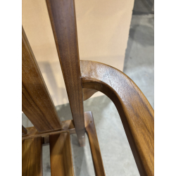 MACABANE - Lot de 2 fauteuils empilables mh en bois Teck huilé