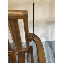 MACABANE - Lot de 2 fauteuils empilables mh en bois Teck huilé