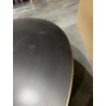 MACABANE - Table basse ronde 120x120cm en fer noir et bordure dorée
