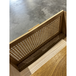 MACABANE - Table basse couleur naturel 2 tiroirs 1 niche