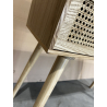 MACABANE - Console couleur naturel 2 tiroirs cannage