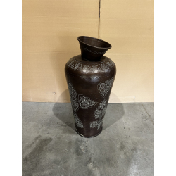 MACABANE - Vase alu L40cm H85cm couleur cuivre foncé patine antique