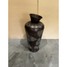 MACABANE - Vase alu L40cm H85cm couleur cuivre foncé patine antique