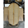 MACABANE - Armoire en rotin 2 portes en cannage couleur brun miel