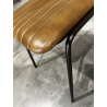 MACABANE - Lot de 2 chaises assise et dossier matelassés cuir pieds acier