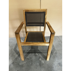 MACABANE - Fauteuil empilable textilène couleur taupe