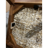 MACABANE - Fauteuil beige dossier arrondi assise en abaca tressé